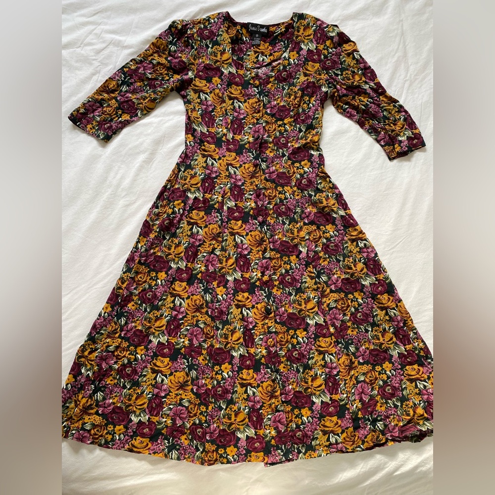 Jamie Brooke Vintage Floral Sleeved Dress